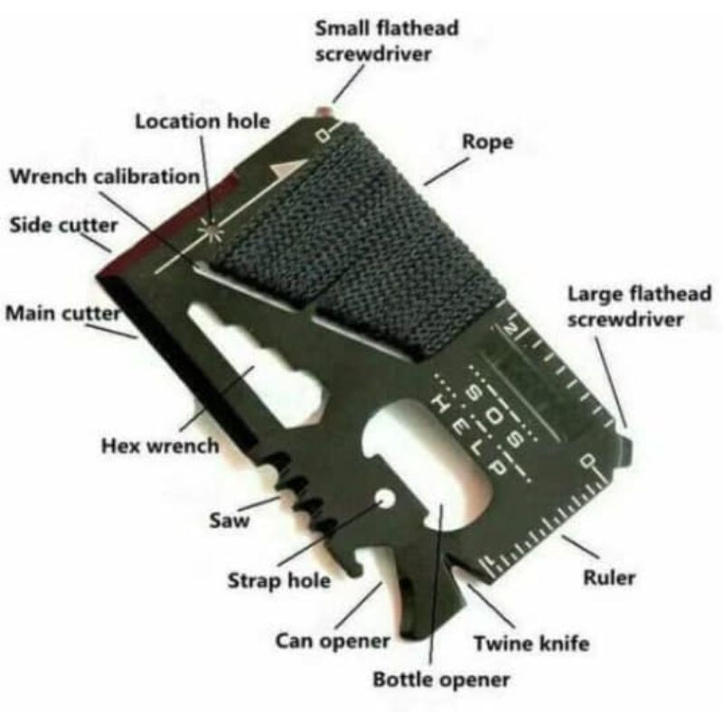 PRT SOS 14-in-1 Credit Card Survival Multi Tool