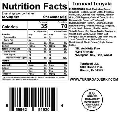 TurnRoad Beef Jerky - Teriyaki