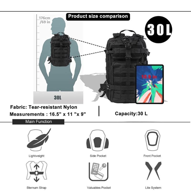 30 liter tactical fashion backpack