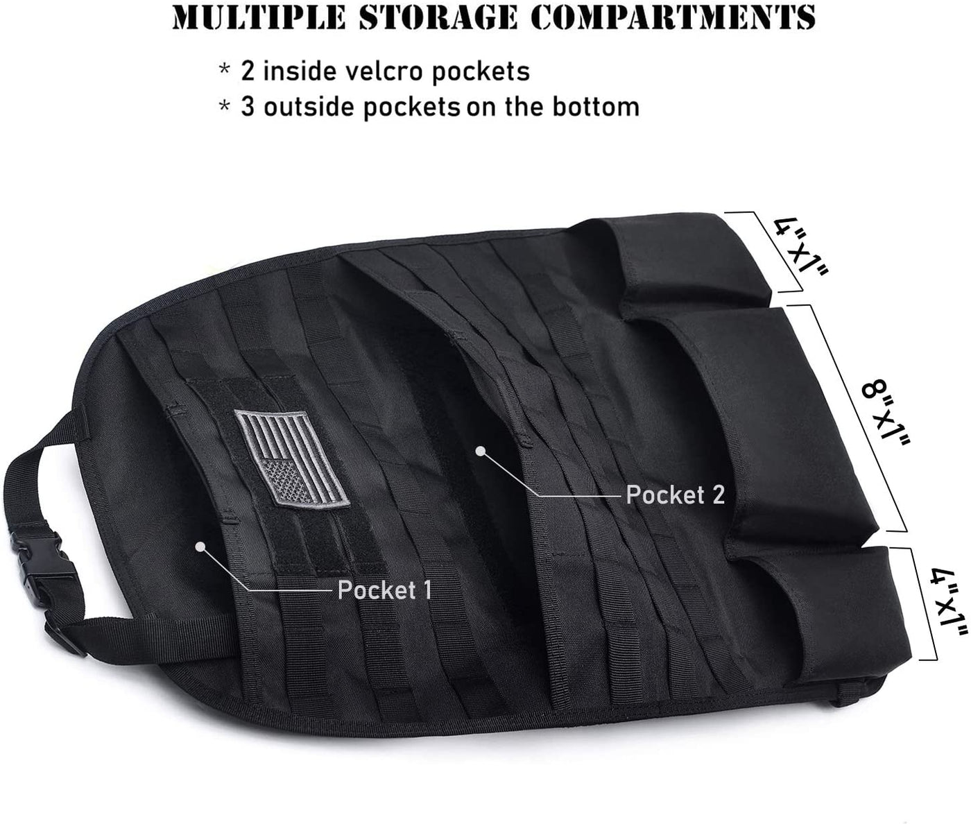 Tactical Molle Car Seat Back Organizer Survival Storage Bag